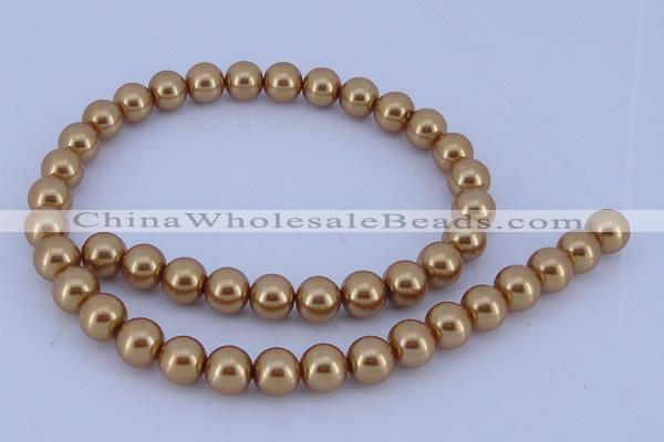 CGL66 5PCS 16 inches 12mm round dyed glass pearl beads wholesale