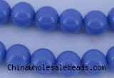 CGL810 5PCS 16 inches 12mm round heated glass pearl beads wholesale