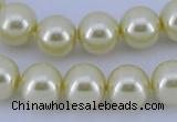 CGL82 10PCS 16 inches 4mm round dyed glass pearl beads wholesale