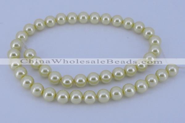 CGL83 10PCS 16 inches 6mm round dyed glass pearl beads wholesale