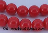 CGL843 10PCS 16 inches 6mm round heated glass pearl beads wholesale