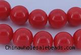 CGL846 5PCS 16 inches 12mm round heated glass pearl beads wholesale