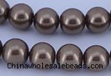 CGL95 5PCS 16 inches 10mm round dyed glass pearl beads wholesale