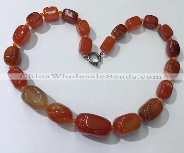 CGN105 20 inches 10*15mm - 20*30mm nuggets agate gemstone necklaces