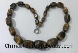 CGN128 22 inches 10*14mm - 20*30mm nuggets yellow tiger eye necklaces