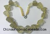 CGN142 19.5 inches 10*14mm - 20*30mm nuggets lemon quartz necklaces