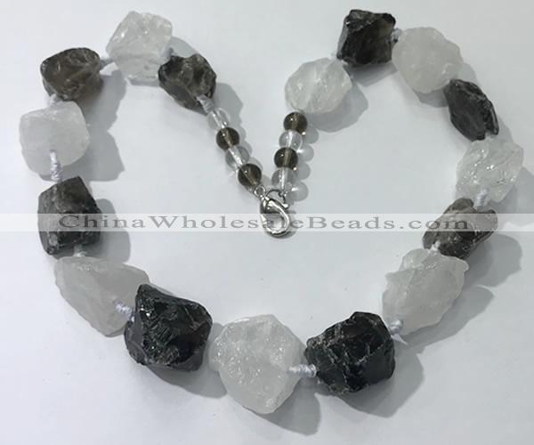 CGN148 19.5 inches 10*14mm - 20*30mm nuggets mixed quartz necklaces