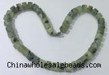 CGN175 20 inches 7*12mm - 9*12mm tyre matte prehnite necklaces