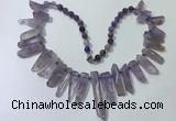 CGN187 23 inches 8*20mm - 11*60mm amethyst stick necklaces