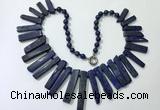 CGN193 23 inches 8*20mm - 11*60mm lapis lazuli stick necklaces