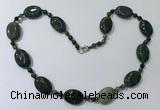 CGN207 22 inches 6mm faceted round & 18*25mm oval agate necklaces