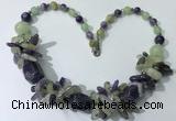 CGN330 20.5 inches chinese crystal & mixed gemstone beaded necklaces