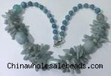 CGN335 20.5 inches chinese crystal & mixed gemstone beaded necklaces