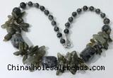 CGN342 20.5 inches chinese crystal & labradorite beaded necklaces