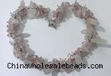 CGN400 19.5 inches chinese crystal & rose quartz chips beaded necklaces