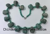 CGN443 21.5 inches freeform amazonite beaded necklaces