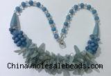 CGN462 22 inches chinese crystal & mixed gemstone beaded necklaces