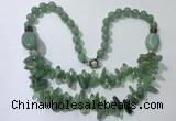 CGN524 23.5 inches chinese crystal & green aventurine beaded necklaces