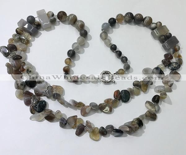 CGN540 27 inches fashion agate gemstone beaded necklaces