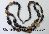 CGN549 23.5 inches striped agate gemstone beaded necklaces