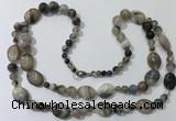 CGN580 23.5 inches striped agate gemstone beaded necklaces
