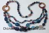 CGN601 23.5 inches striped agate gemstone beaded necklaces