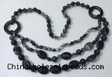 CGN603 23.5 inches striped agate gemstone beaded necklaces