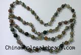 CGN657 22 inches chinese crystal & striped agate beaded necklaces