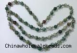 CGN658 22 inches chinese crystal & striped agate beaded necklaces