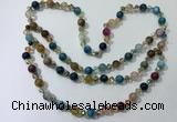 CGN660 22 inches chinese crystal & striped agate beaded necklaces