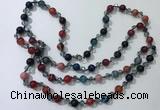 CGN661 22 inches chinese crystal & striped agate beaded necklaces