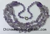 CGN671 22 inches stylish amethyst beaded necklaces wholesale