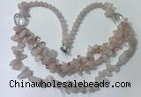 CGN695 22.5 inches chinese crystal & rose quartz beaded necklaces