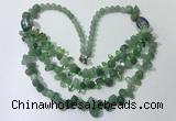 CGN699 22.5 inches chinese crystal & green aventurine beaded necklaces