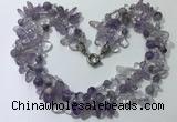 CGN710 22 inches fashion 3 rows amethyst beaded necklaces