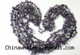 CGN721 19.5 inches stylish 6 rows amethyst chips necklaces