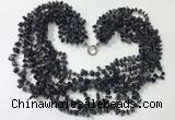 CGN748 19.5 inches stylish 8 rows blue goldstone chips necklaces