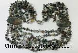 CGN763 20 inches stylish 6 rows Indian agate chips necklaces