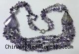 CGN782 23.5 inches stylish amethyst gemstone chips necklaces