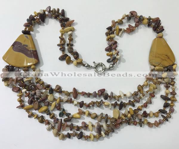 CGN784 23.5 inches stylish mookaite gemstone chips necklaces