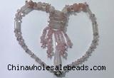 CGN810 19.5 inches chinese crystal & rose quartz statement necklaces