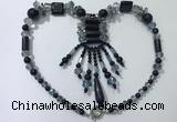 CGN813 19.5 inches chinese crystal & blue goldstone statement necklaces