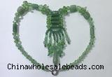 CGN817 19.5 inches chinese crystal & green aventurine statement necklaces