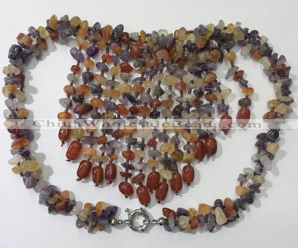 CGN830 20 inches stylish mixed gemstone statement necklaces