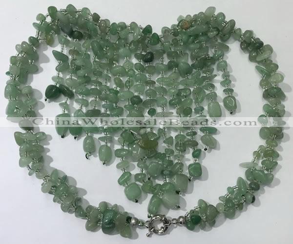 CGN839 20 inches stylish green aventurine statement necklaces