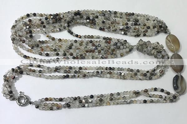 CGN850 30 inches trendy Montana agate long beaded necklaces