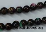 CGO01 15.5 inches 4mm round gold multi-color stone beads