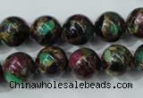 CGO04 15.5 inches 10mm round gold multi-color stone beads