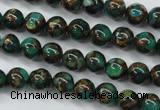 CGO100 15.5 inches 4mm round gold green color stone beads