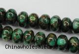 CGO121 15.5 inches 5*8mm rondelle gold green color stone beads